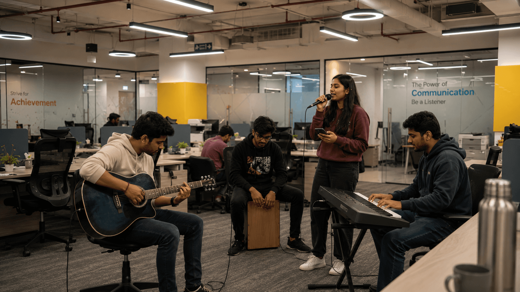 Students playing music at TSL
